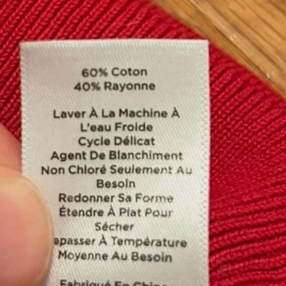 J.Crew Red Heart Print Crewneck Sweater Women’s Small Cotton Blend - Picture 7 of 7